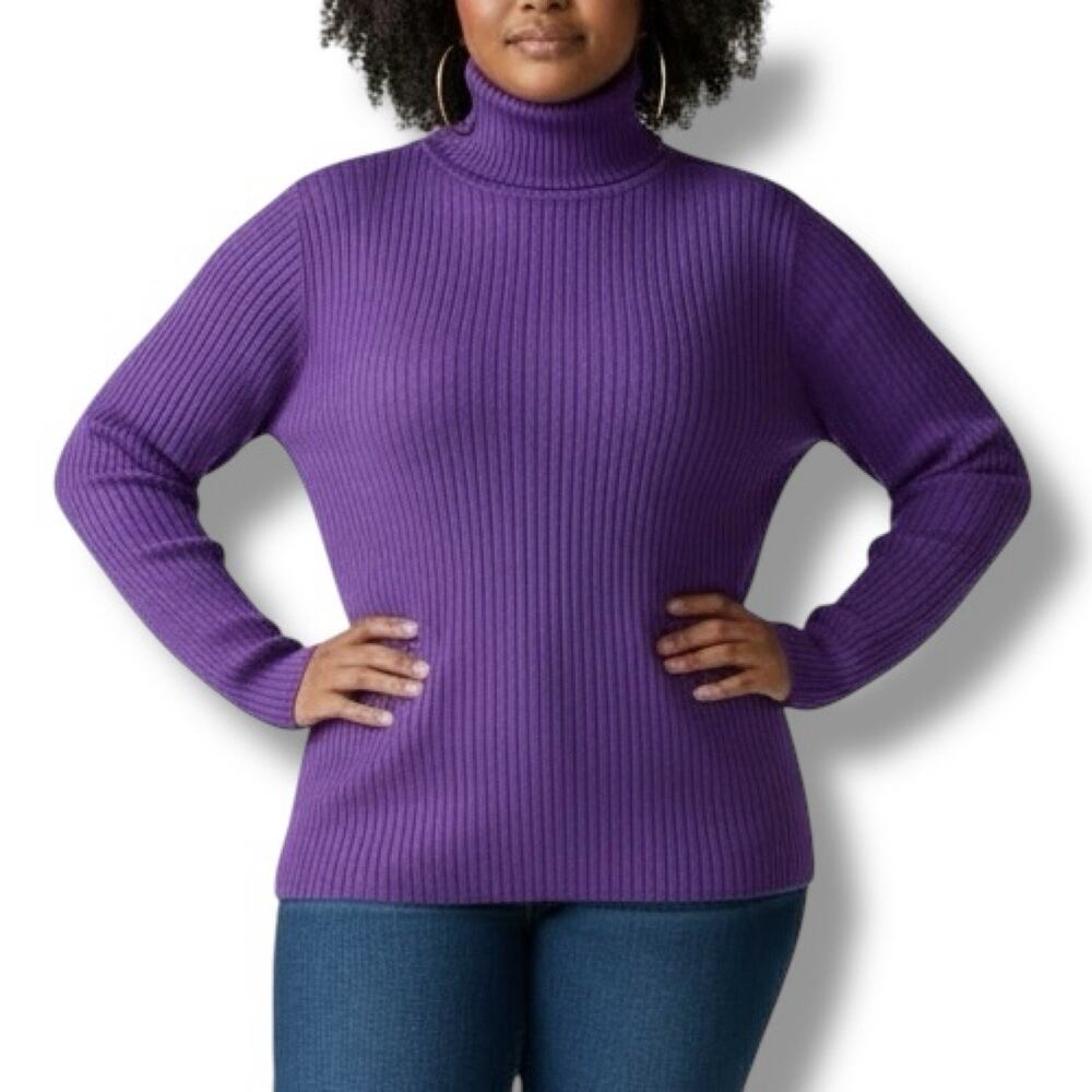 NWOT Marina Rinaldi Size XL Purple Turtleneck Pullover Sweater Max Mara